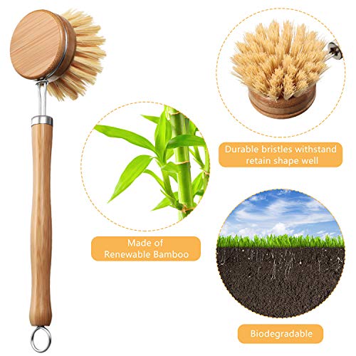 8 Pcs Dish Brush with Wood Handle