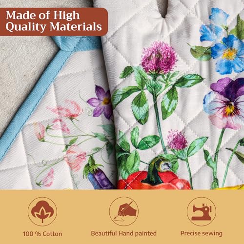 100% Cotton Oven Mitt & Pot Holder Set