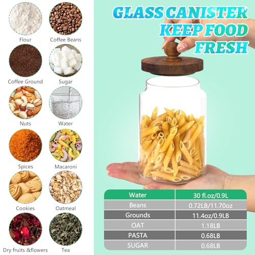 Glass Spice Jar Coffee Sugar Container Airtight Glass Jar Food Storage Canisters Bottle for Kitchen Seasoning Tea Herb Overnight Oats Bar Parfait Snacks