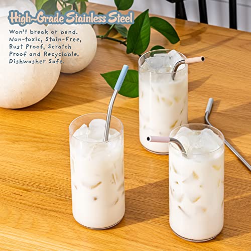 Premium Reusable Stainless Steel Drinking Straws With Silicone Tips + Patented Straw Cleaners and Carrying Case