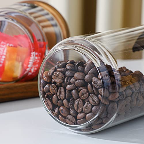 3 Pack Glass Jars with Acacia Wooden Lids (3 Ounce)