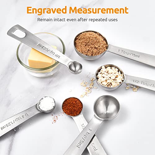 18 8 Stainless Steel Measuring Spoons Set of 6