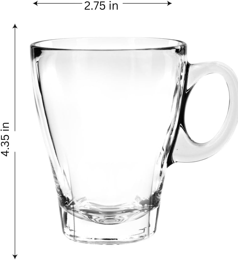 Clear Large Glass Coffee Mugs with Handles