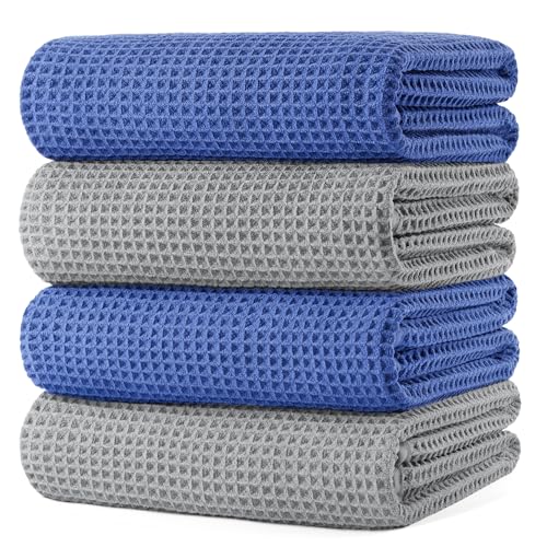 430 GSM Poly Blend Microfiber Quick Dry Waffle Bath Towel (4 Count)