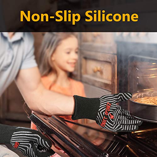 BBQ Gloves 1472°F Heat Resistant Grilling Gloves Silicone Non (2 Count)