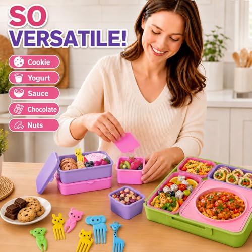 4 Pack Silicone Lunch Containers Compatible with OmieBox