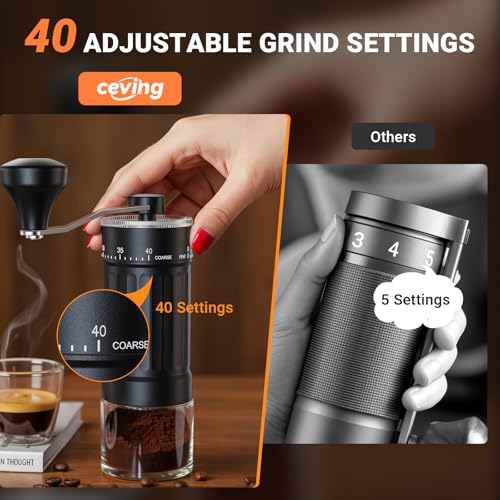 Mini Manual Coffee Grinder With 40 Adjustable Settings