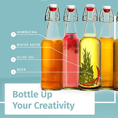 Clear Swing Top Glass Bottles (6 Count)