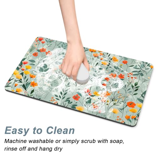 Coffee Mat 12" x 19" Cute Coffee Bar Mats for Espresso Machine Station Accessories and Organizer