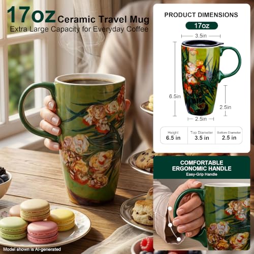 17oz Ceramic Coffee Mug with Lid