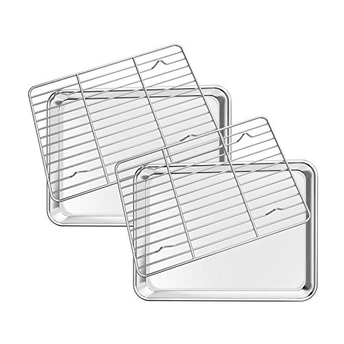 Baking Sheet with Rack Set [2 Sheets + 2 Racks]