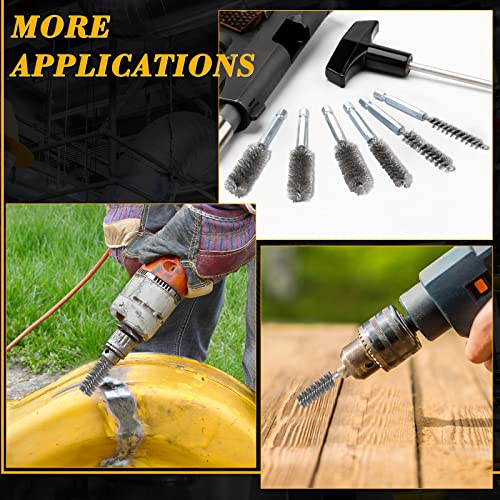 24 Pieces Bore Brush for Drill Wire Bore Brush Set Wire Cleaning Set Stainless Steel Cleaning for Power Drill Impact Driver