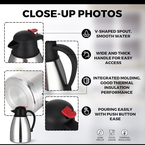 2 Pcs 34 oz Stainless Steel Thermal Coffee Carafe (2 Count)