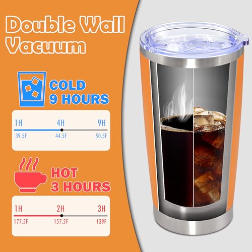 20oz Tumbler Stainless Steel Tumbler Coffee Tumbler with Lid Orange