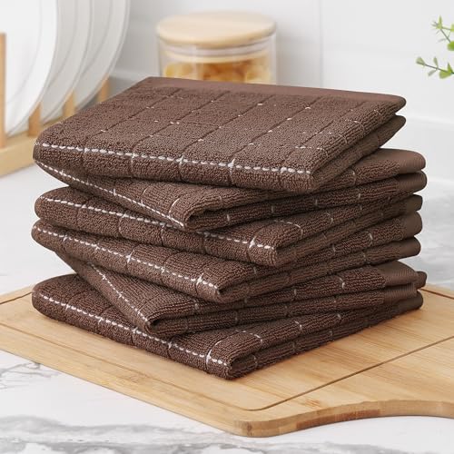 100% Cotton Terry Kitchen Dish Cloths (6 Count)