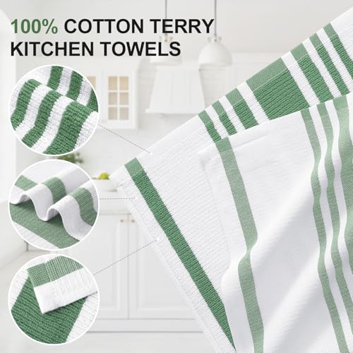 Premium Cotton Stripe Kitchen Towels 8 Pack (8 Count)