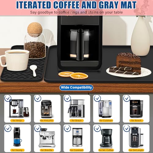 Coffee Mat 19" x 12" Silicone Coffee Bar Mat