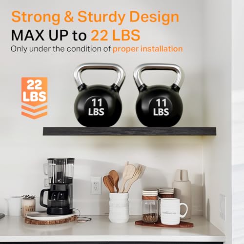 Black Floating Shelves 22.5in