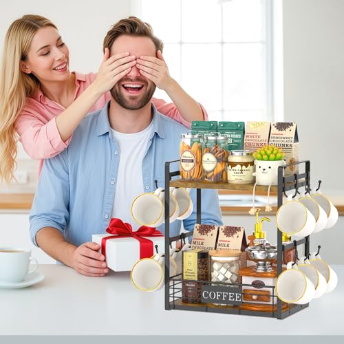 Coffee Mug Cup Holder Tree Bar Station Organizer