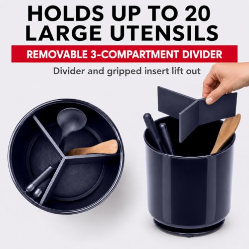 Jumbo Plastic Rotating Extra Large Utensil Holder Crock with No