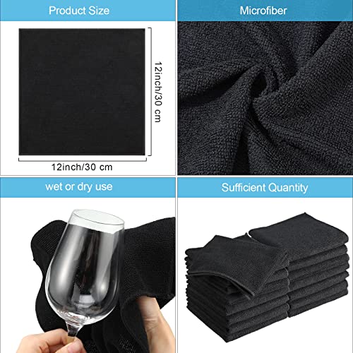 100 Pack 12'' x 12'' Microfiber Cleaning Cloths Reusable Cleaning Rags Bulk Microfiber Towels Softer Highly Absorbent Washcloths for House Kitchen Car Window