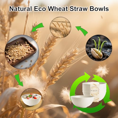 Beige Wheat Straw Bowls for Cereal