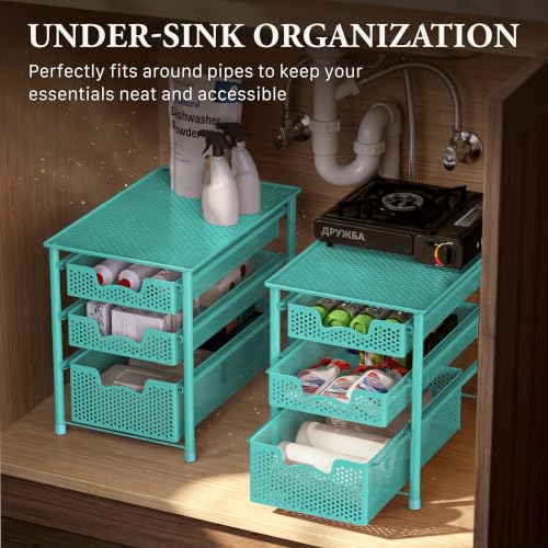 Stackable 3 Tier Slide Basket Organizer Drawer
