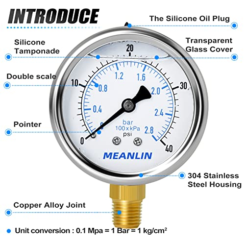 0~40Psi Stainless Steel 1