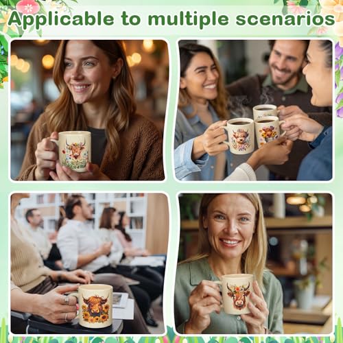 8 Pcs Ceramic Coffee Mugs 12 Oz Handle (8 Count)