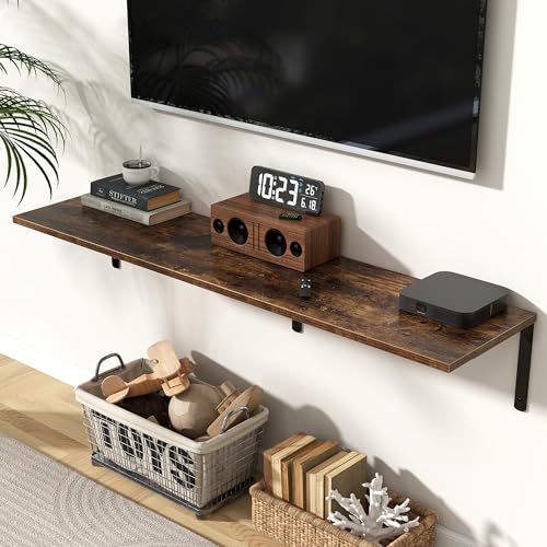 Rustic Brown 12 Inch Deep Floating Shelves Set of 2 (2 Count)