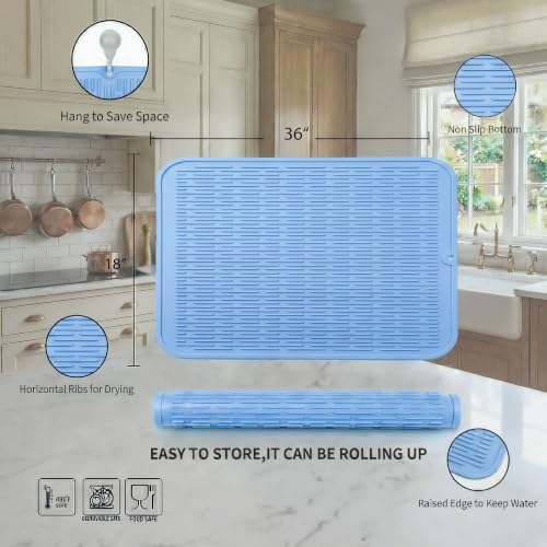 Silicone Dish Drying Mat for Multiple Usage