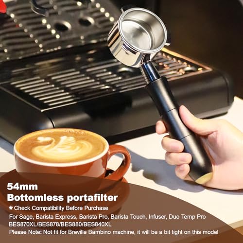 54mm Bottomless Portafilter with Anodized Aluminum Handle