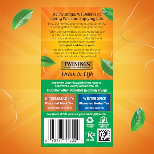 Peppermint Cheer Holiday Herbal Tea Bags (120 Count)