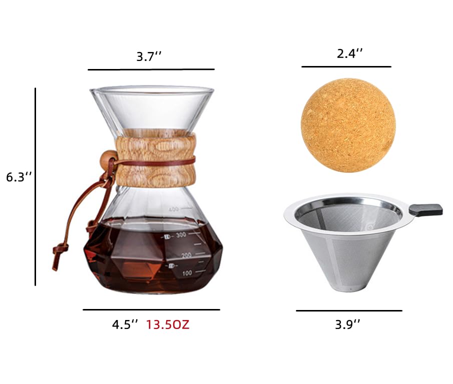 Pour Over Coffee Maker With Wood Sleeve