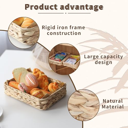 Water Hyacinth Woven Serving Tray Rectangular Hand