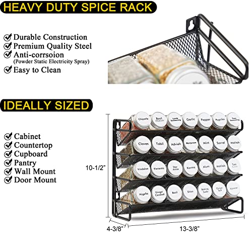 Spice Rack Organizer with 28 Spice Jars (28 Count)