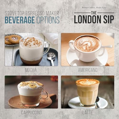 London Sip Stainless Steel Stovetop Espresso Maker Moka Pot Italian Coffee Percolator