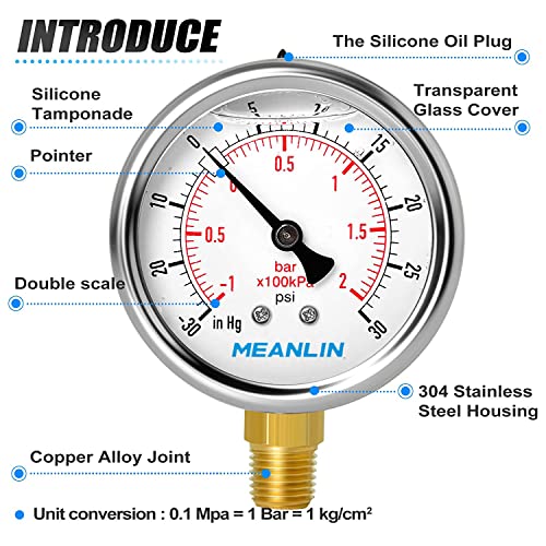 30inHG~30Psi Stainless Steel 1