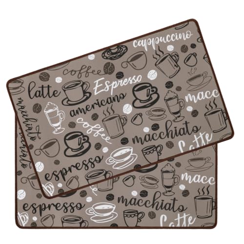 Coffee Mat 2 Pack 12x19 Inch Absorbent Non