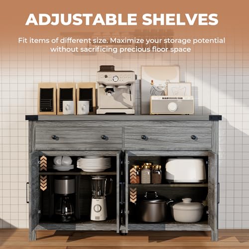 55" Sideboard Buffet Cabinet with Storage