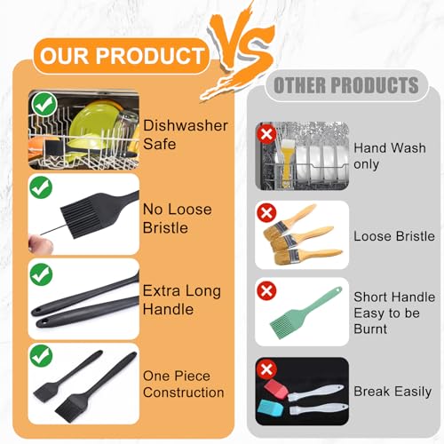 Silicone Basting Brush for Cooking 2 Pcs Pastry Brush for Grilling