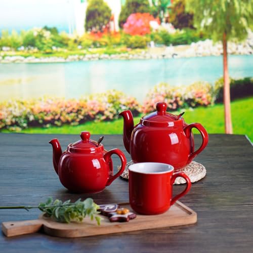 Farmhouse 4 Cup Ceramic Teapot with Removable Infuser and Lid