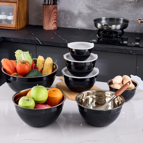 Black Mixing Bowls With Airtight Lids