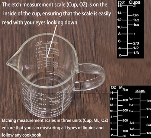 Ackers Mirror Etching Scale Glass Measuring Cup