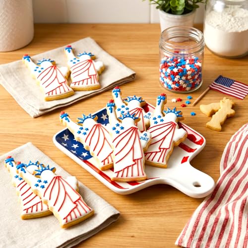 4th of July Cookie Cutters 8Pcs Large Size for Celebration (8 Count)