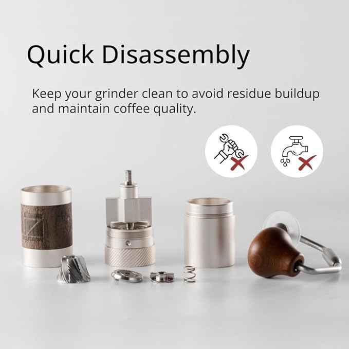 1Zpresso Q Manual Coffee Grinder with Stainless Steel Conical Burr, Foldable Handle for Drip, French Press, Cold Brew, Travel