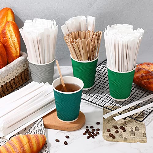 2000 Pcs Individually Wrapped Wooden Coffee Stirrers