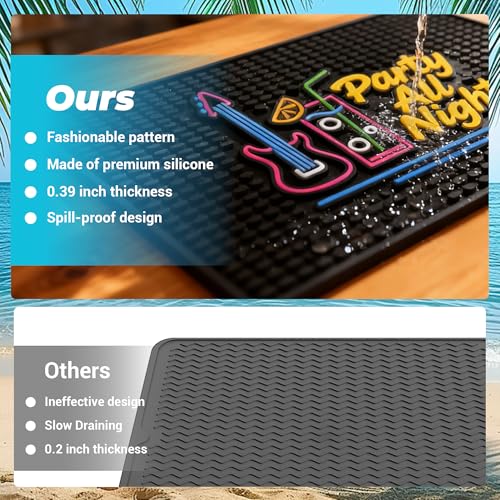 Neon Tiki Black Bar Mat 18 x 12 Inch