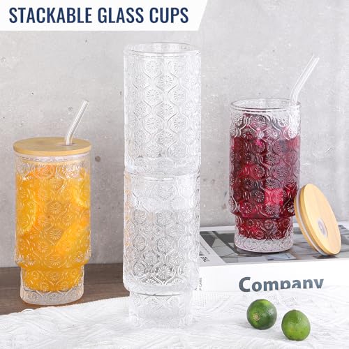 16 Oz Glass Cups Set of 4 (4 Count)