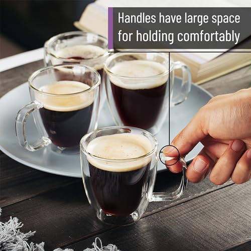 BTaT Double Walled Glass Coffee Mugs (6 Count)